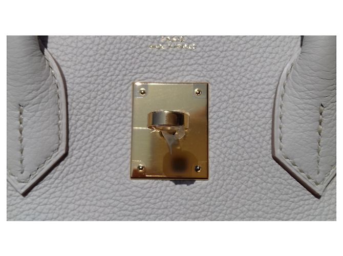 Hermès Birkin Handbag 30 cm Togo Chalk Gold Hdw White - view 14