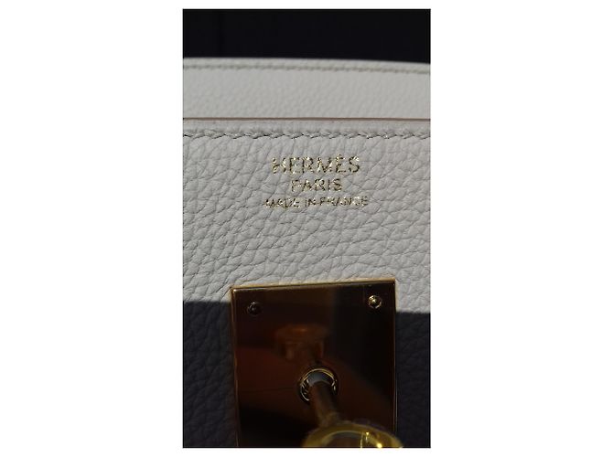 Hermès Birkin Handbag 30 cm Togo Chalk Gold Hdw White - view 15