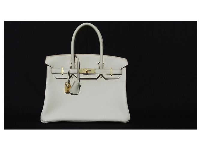 Hermès Birkin Handbag 30 cm Togo Chalk Gold Hdw White - view 2