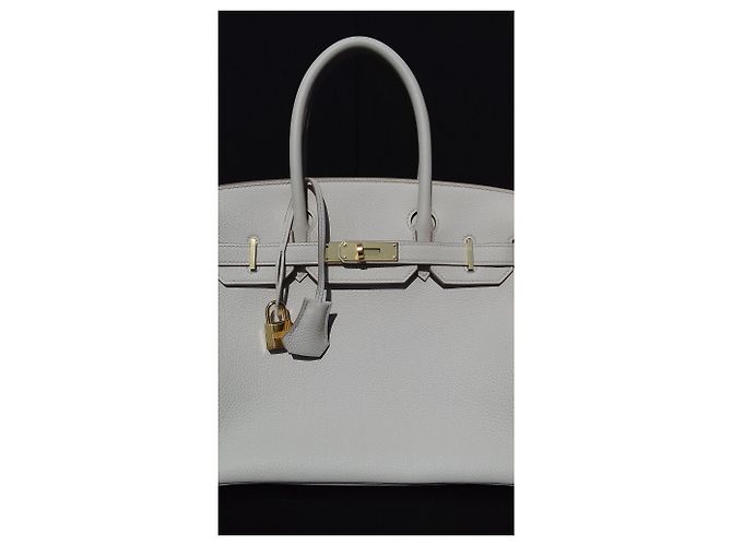 Hermès Birkin Handbag 30 cm Togo Chalk Gold Hdw White - view 3