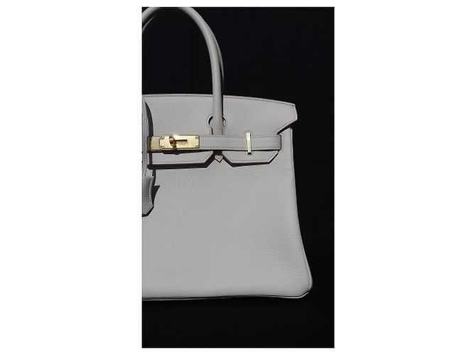 Hermès Birkin Handbag 30 cm Togo Chalk Gold Hdw White - view 4
