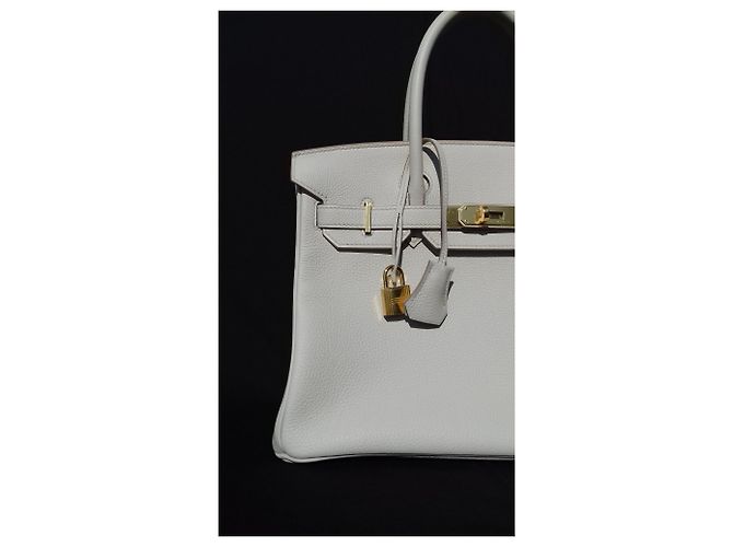 Hermès Birkin Handbag 30 cm Togo Chalk Gold Hdw White - view 5