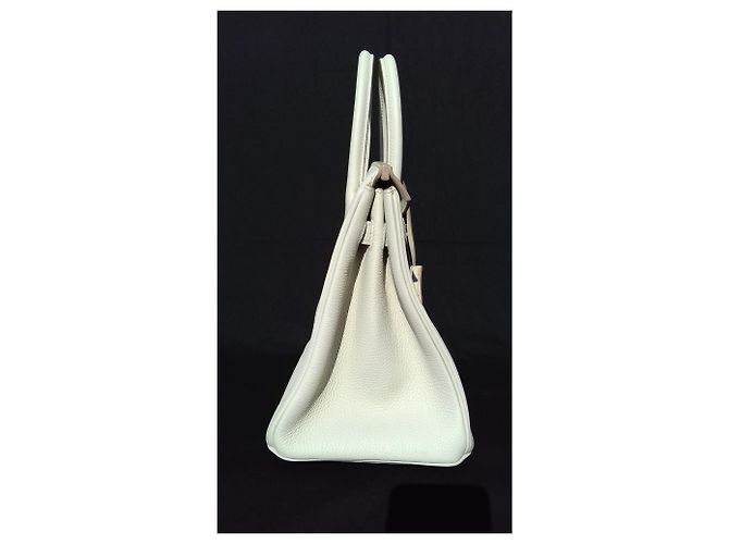 Hermès Birkin Handbag 30 cm Togo Chalk Gold Hdw White - view 8