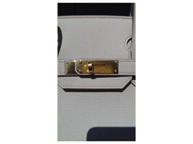Hermès Birkin Handbag 30 cm Togo Chalk Gold Hdw White - view 9