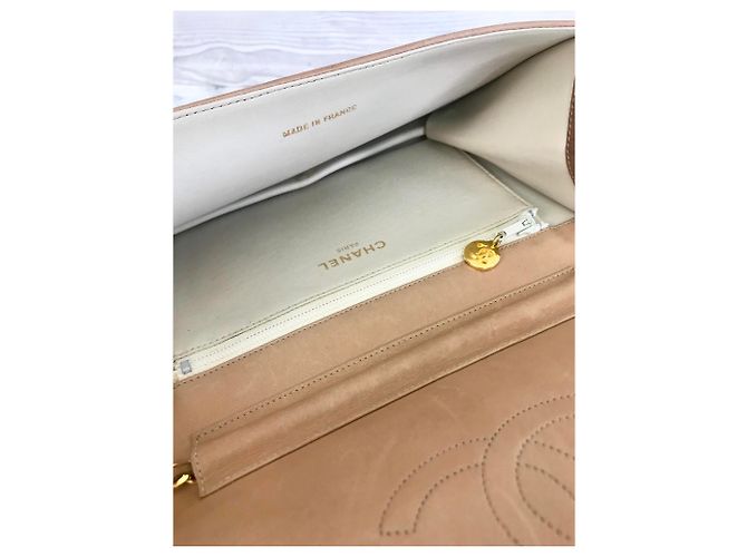 Portafogli per borsa su catena Chanel Beige - vista 3