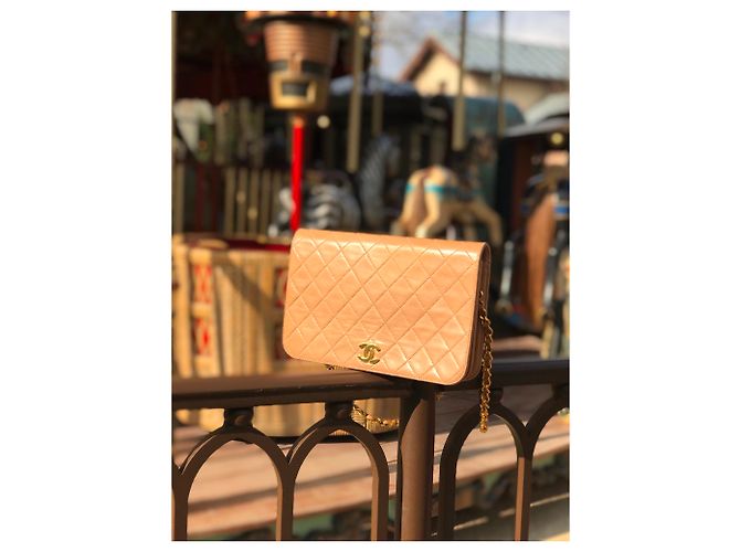 Portafogli per borsa su catena Chanel Beige - vista 6