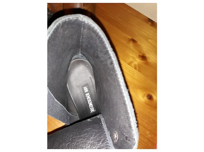 Botines Ann Demeulemeester de piel de ciervo negros - vista 5