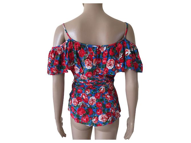 Top in viscosa nero e rosso Topshop - vista 2