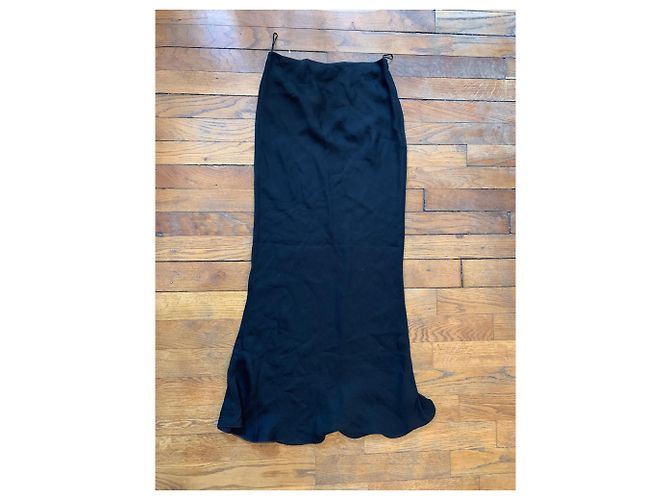 Falda larga de seda negra Ralph Lauren Negro - vista 2