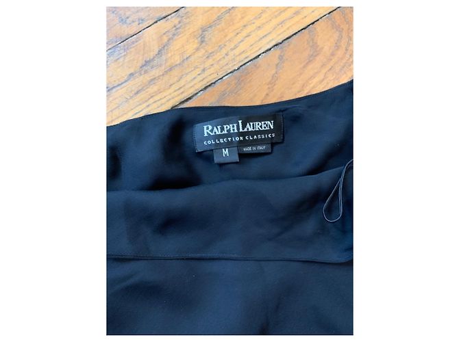 Falda larga de seda negra Ralph Lauren Negro - vista 4