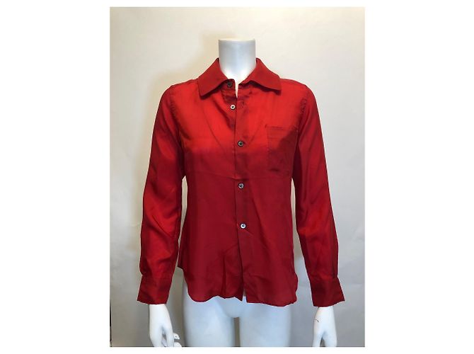 Camisa de cupro roja Comme Des Garcons - vista 3