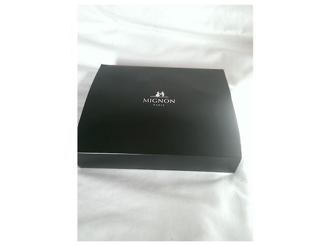 Autre Marque Mignon Paris Pouch Elisee Veau Croco Savannah Pelle Nera Nero - vista 4