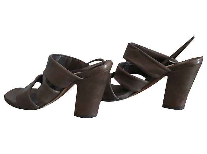 sandali Brown Fausto Santini T.38 Marrone Cioccolato - vista 2