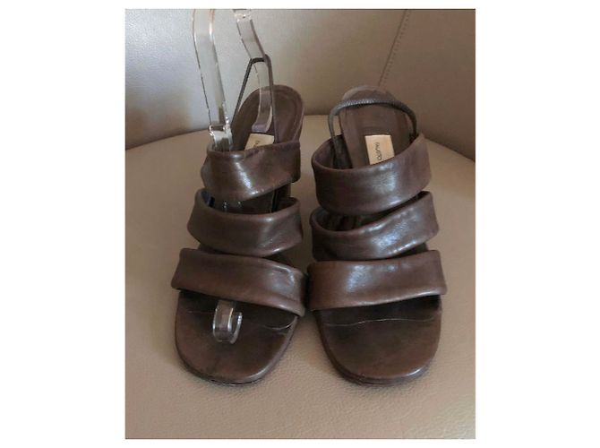 sandali Brown Fausto Santini T.38 Marrone Cioccolato - vista 6