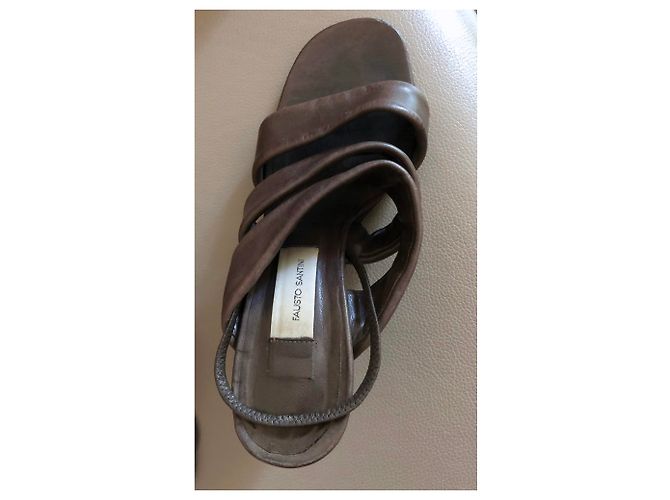 sandali Brown Fausto Santini T.38 Marrone Cioccolato - vista 8