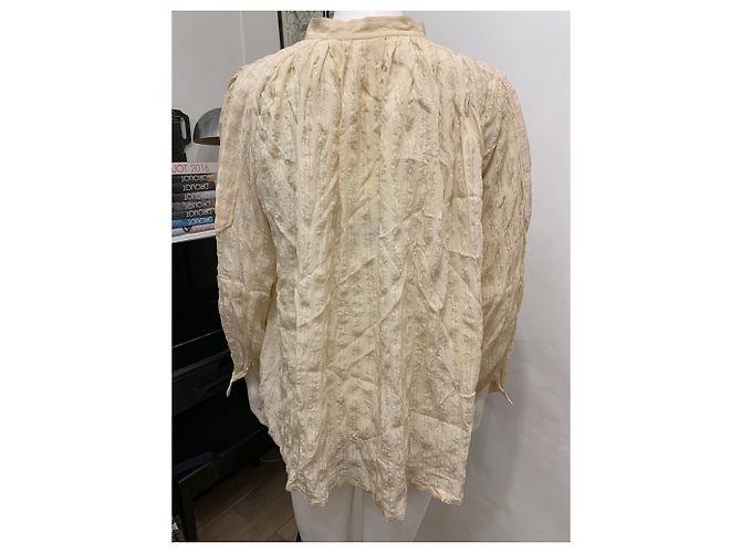 Camicetta a portafoglio Pierre Cardin in seta beige gialla Giallo - vista 4
