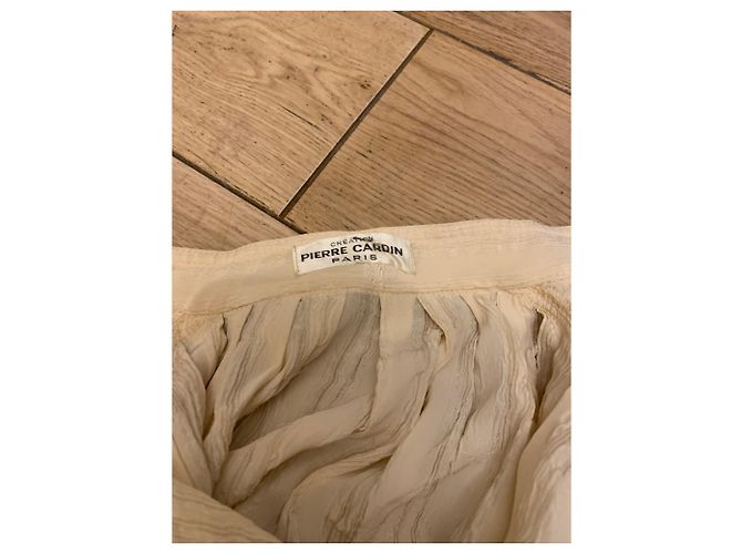Camicetta a portafoglio Pierre Cardin in seta beige gialla Giallo - vista 5