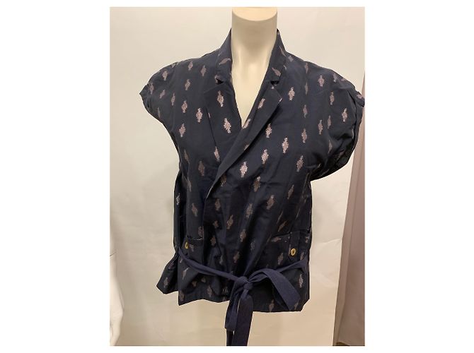Top Kenzo de Manga Corta con Cinturón Azul Marino - vista 5