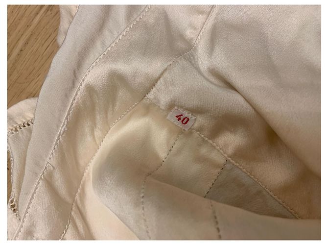 Autre Marque Camicia tunica in seta beige - vista 6