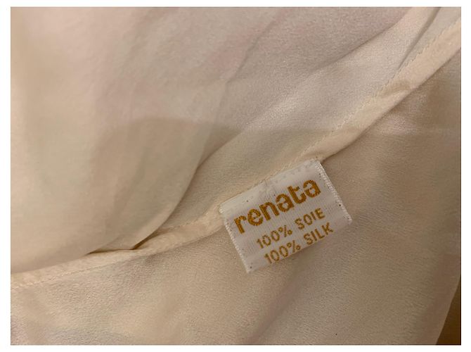 Autre Marque Camicia tunica in seta beige - vista 7
