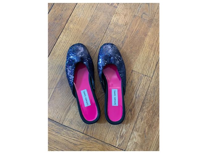 Mule con paillettes Gerard Darel blu scuro e rosa - vista 5