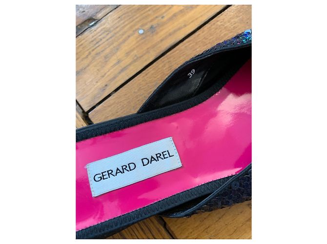 Mule con paillettes Gerard Darel blu scuro e rosa - vista 3