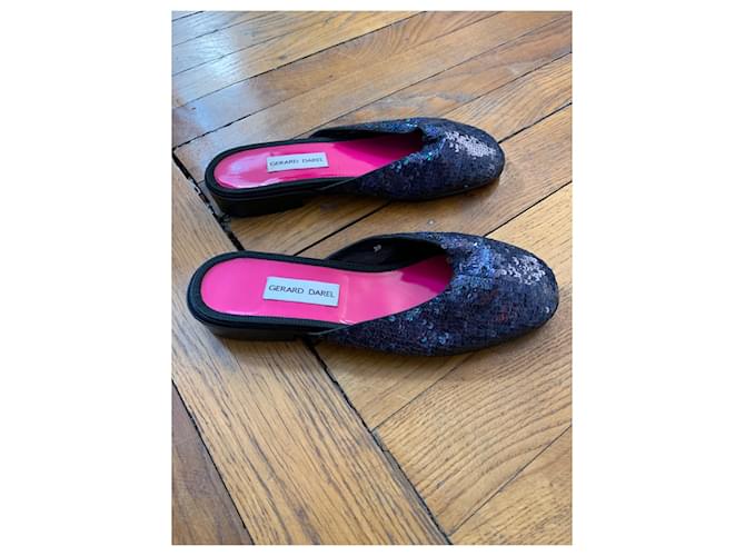 Mule con paillettes Gerard Darel blu scuro e rosa - vista 4