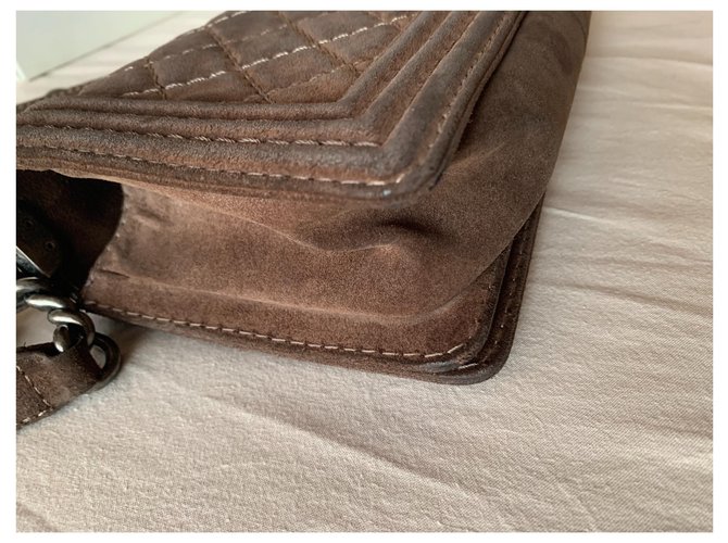 borsa chanel boy Marrone - vista 5