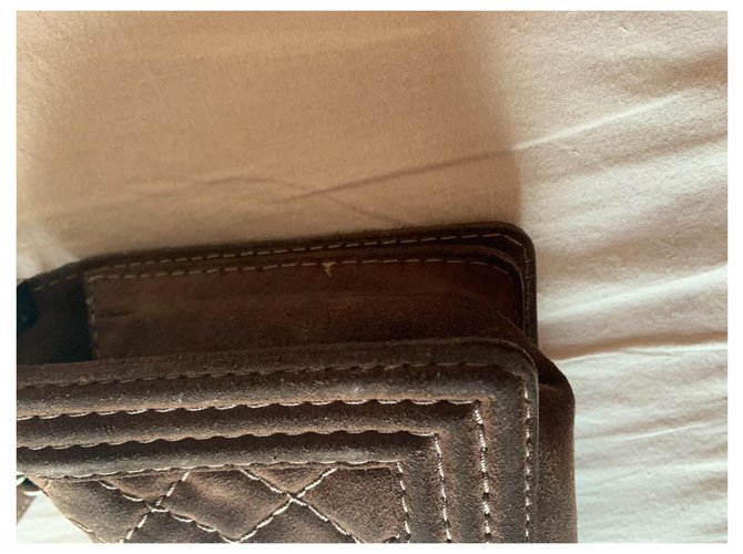 borsa chanel boy Marrone - vista 6