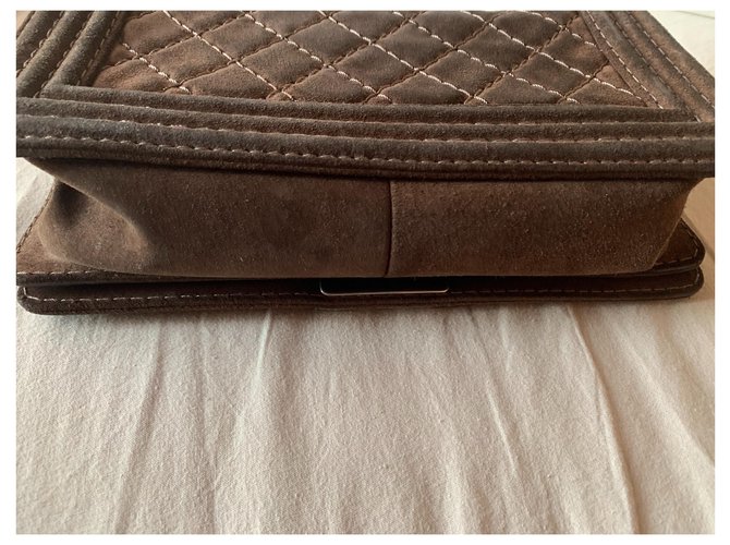 borsa chanel boy Marrone - vista 7