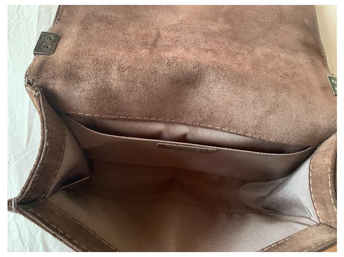 borsa chanel boy Marrone - vista 8