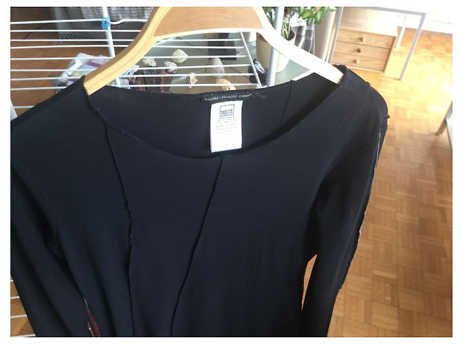 Marithé et François Girbaud Kleid Schwarz Rot Hellgrün Größe 38 - Ansicht 3
