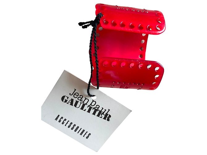 Bracciale Rigido Jean Paul Gaultier Logo Rosa - vista 2