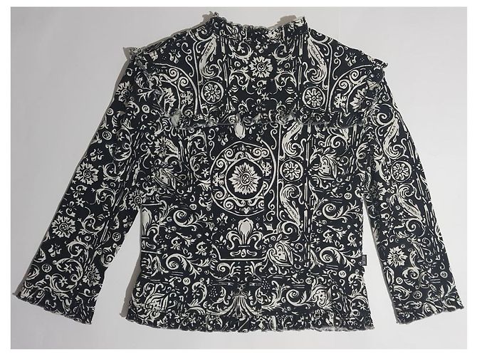 Blazer Moschino Jeans Bianco e Nero in Cotone - vista 2