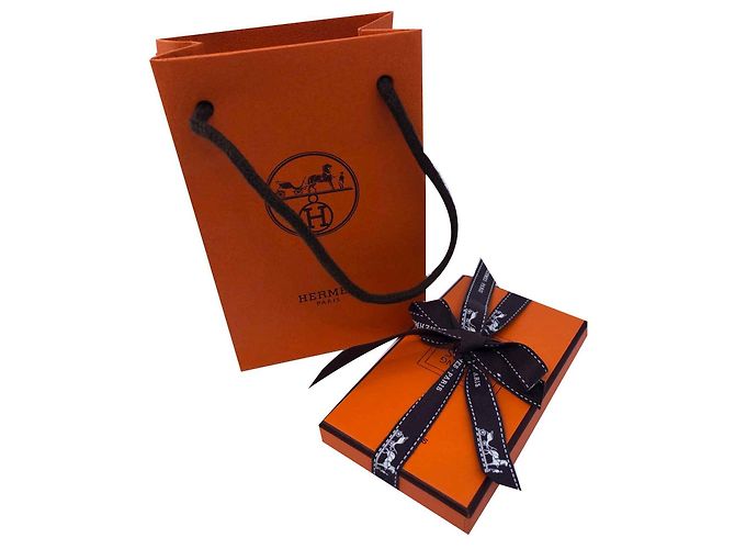 Hermès Karte zum Binden Weiß Orange - Ansicht 2