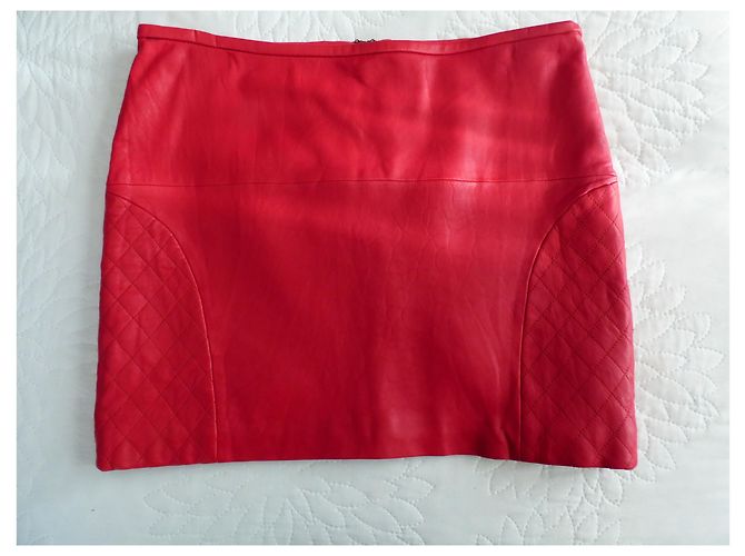 Falda de cuero roja American Retro - vista 3
