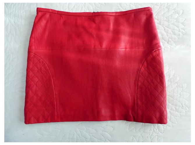 Falda de cuero roja American Retro - vista 4