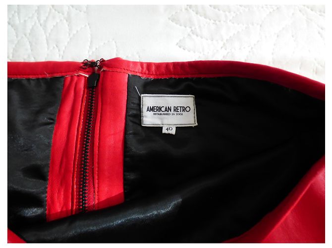 Falda de cuero roja American Retro - vista 6