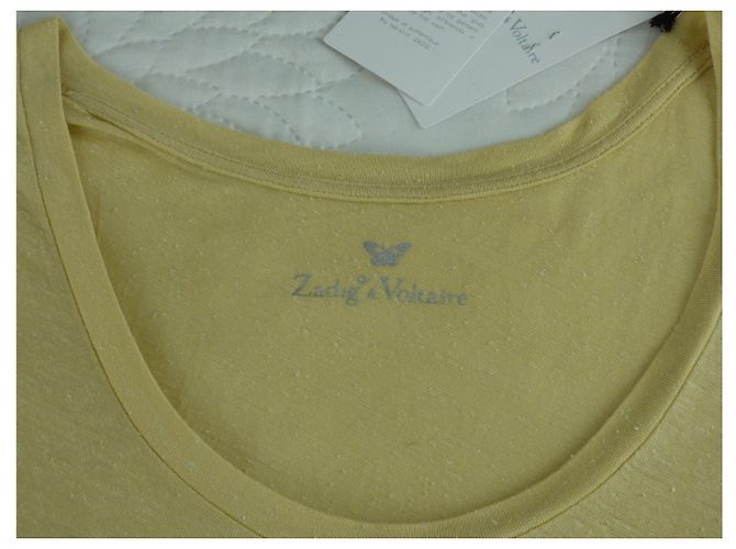 T-shirt Zadig & Voltaire gialla in seta e modal Giallo - vista 14