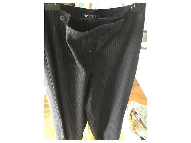 Autre Marque LILI SOBERLY Hose Grau aus Seide und Polyester - Ansicht 2