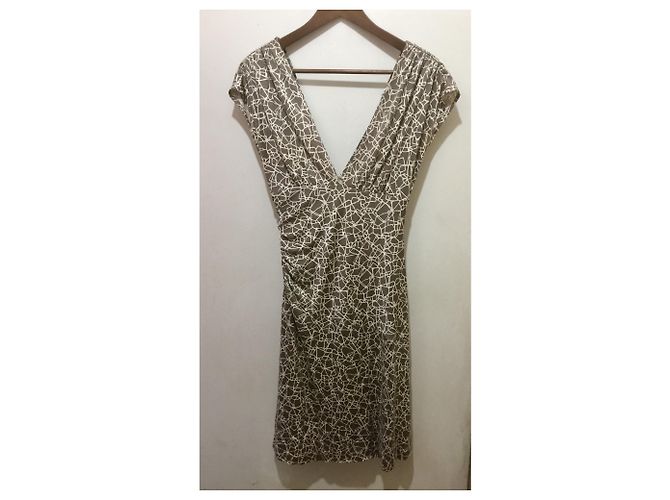 Diane Von Furstenberg DvF Mula Seidenjerseykleid Roh Taupe - Ansicht 2