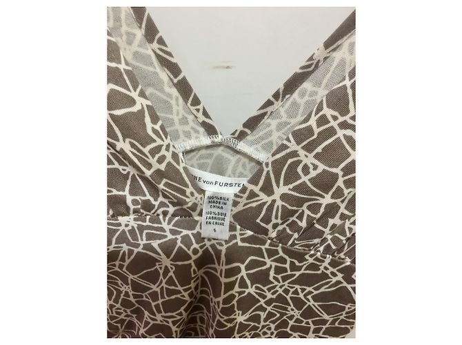 Diane Von Furstenberg DvF Mula Seidenjerseykleid Roh Taupe - Ansicht 3