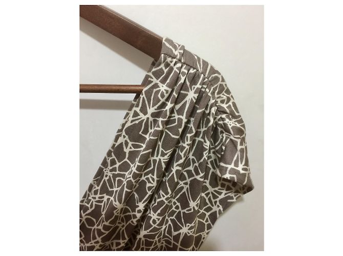 Diane Von Furstenberg DvF Mula Seidenjerseykleid Roh Taupe - Ansicht 4