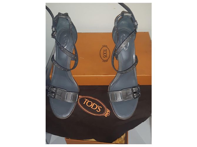 Sandali Tod's in pelle grigio scuro 39.5 Grigio antracite - vista 2