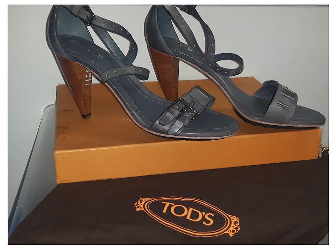 Sandali Tod's in pelle grigio scuro 39.5 Grigio antracite - vista 3