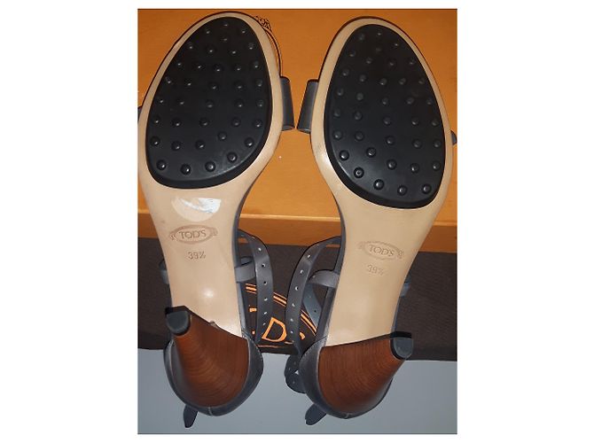 Sandali Tod's in pelle grigio scuro 39.5 Grigio antracite - vista 4