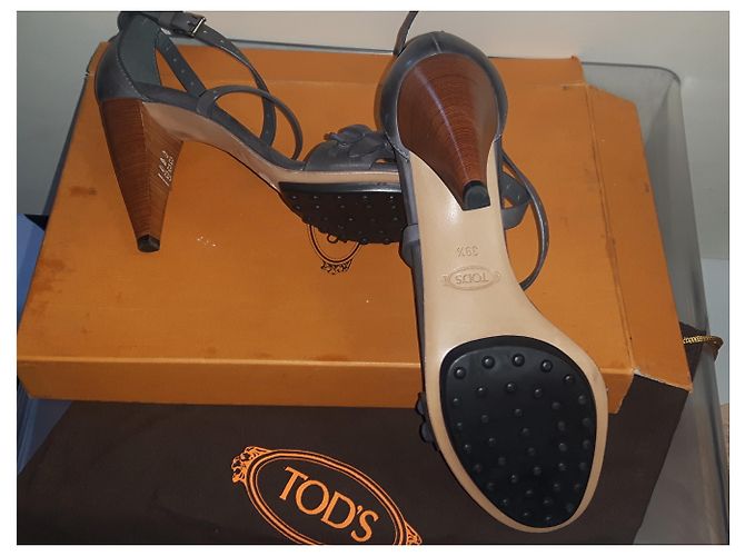 Sandali Tod's in pelle grigio scuro 39.5 Grigio antracite - vista 5