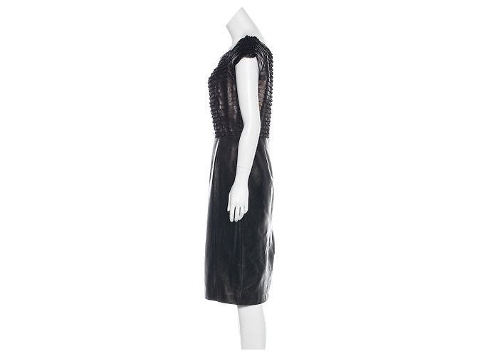 Gucci Weiches Lederkleid mit Rüschen - Ansicht 2