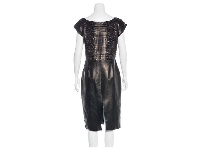Gucci Weiches Lederkleid mit Rüschen - Ansicht 3
