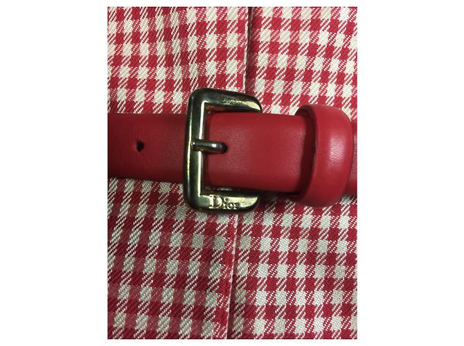 Dior Top de espartilho de lã de seda de guingão com cinto de couro - vista 3